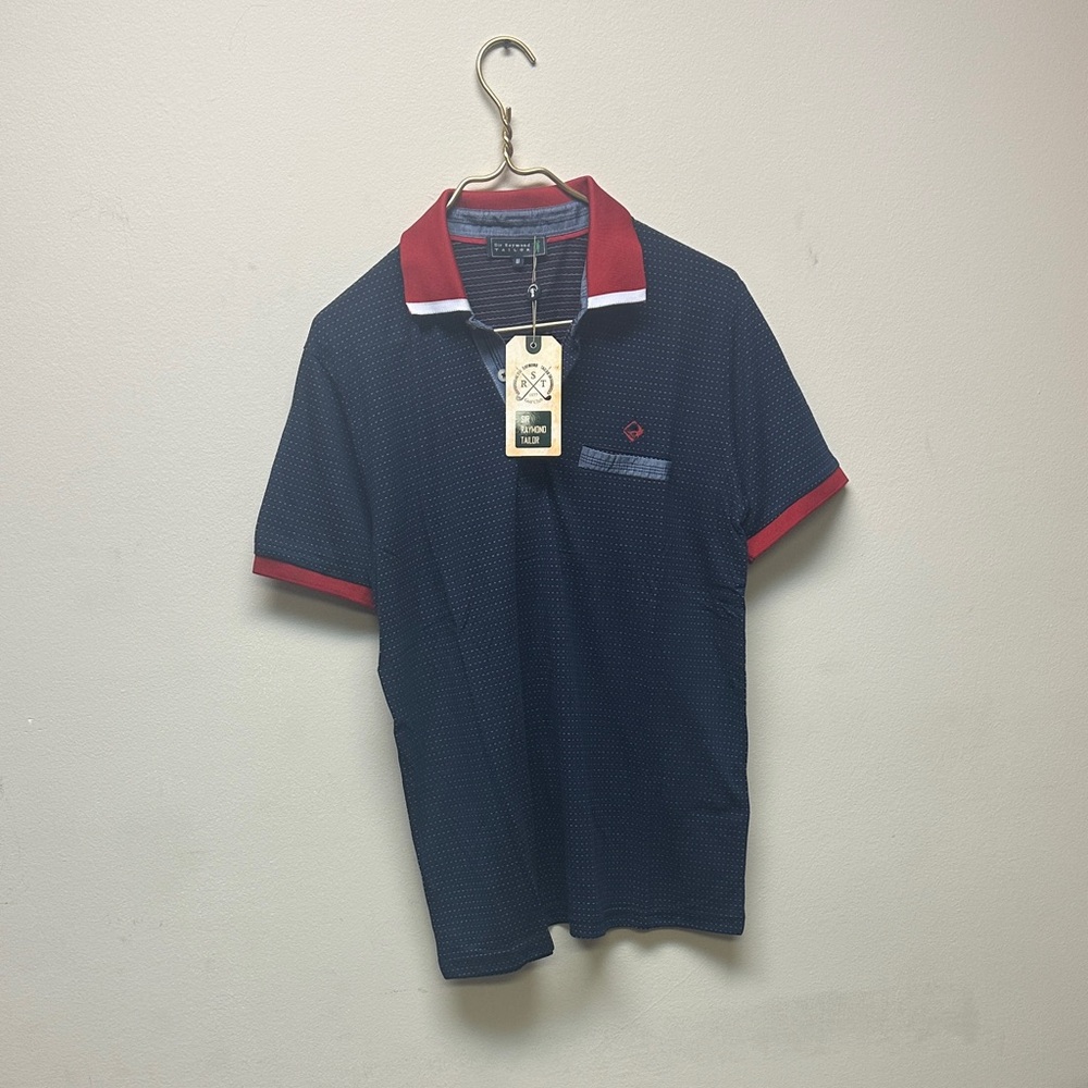 Raymond Dark Blue Polo with Red Highlights